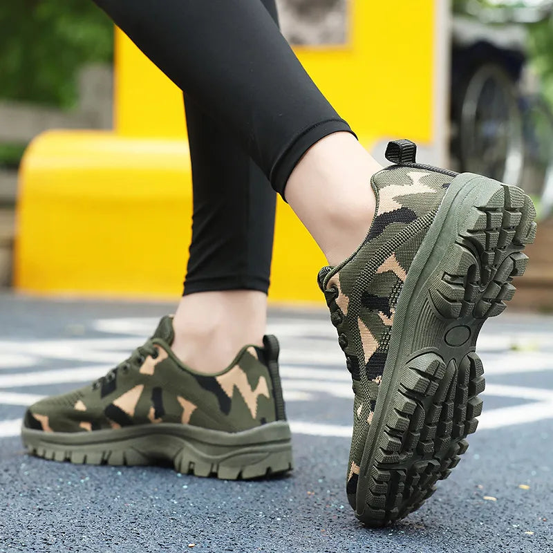 Camouflage Lace Up Mesh Breathable Athletic - E-Esther Clothing Store