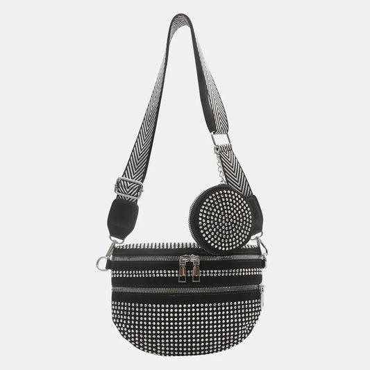Studded Adjustable Strap Crossbody Bag - E-Esther Clothing Store