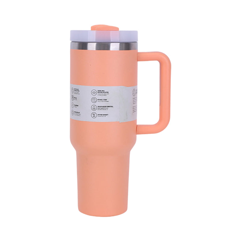 40 oz Insulated Tumbler with Straw, Handle & Lid – Stainless Steel, Hot & Cold Drinks, Fits Car Cup Holders - E-Esther Clothing Store