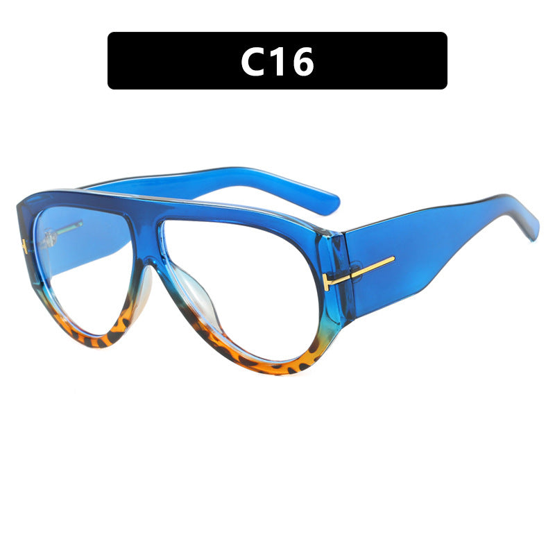 T-shaped large frame sunglasses, pilot's toad fashion cross-border sunglasses, personalized women's sunglasses - E-Esther Clothing Store