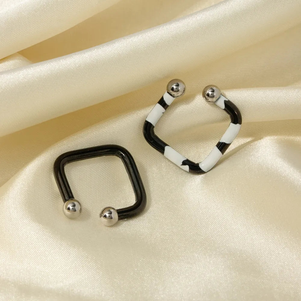 Stainless Steel Oil Drip Cuff Earrings - E-Esther Clothing Store