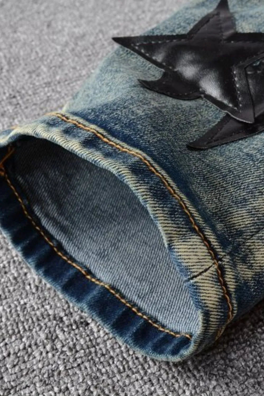Men's Washed Star Slim Jeans - E-Esther Clothing Store