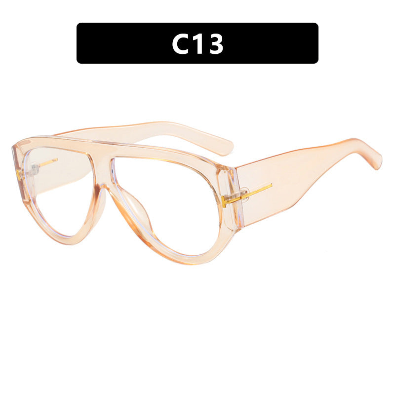 T-shaped large frame sunglasses, pilot's toad fashion cross-border sunglasses, personalized women's sunglasses - E-Esther Clothing Store