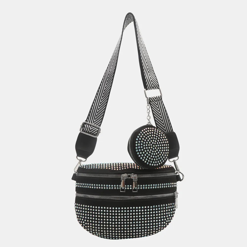 Studded Adjustable Strap Crossbody Bag - E-Esther Clothing Store
