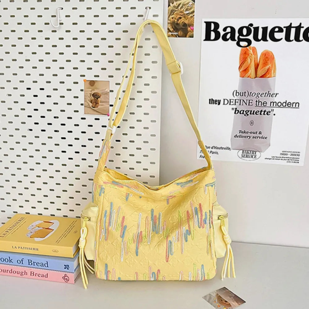 Contrast Texture Shoulder Bag - E-Esther Clothing Store