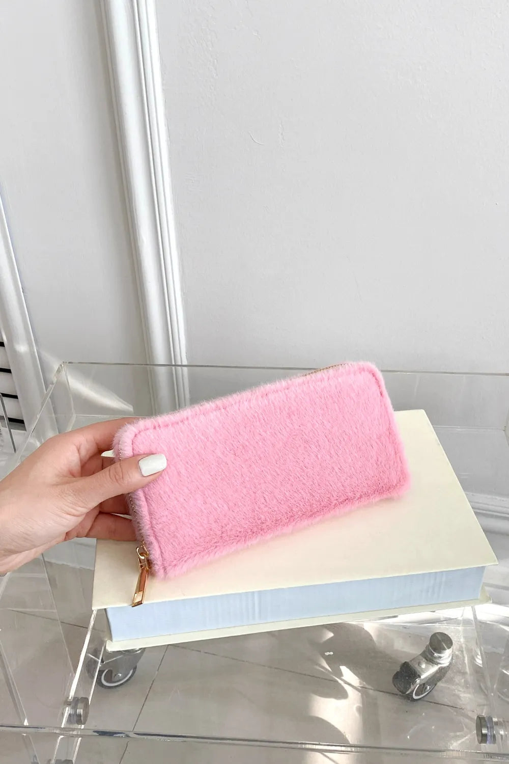 Solid Color Fluff Rectangle Wallet - E-Esther Clothing Store