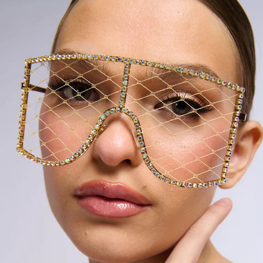 Hot tassel glasses frame no lens rhinestone glasses frame personality accessories female - E-Esther Clothing Store