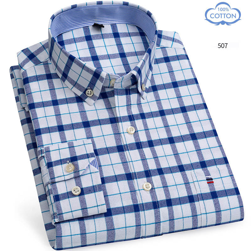 Pure Cotton Oxford Spun Long Sleeved Shirt