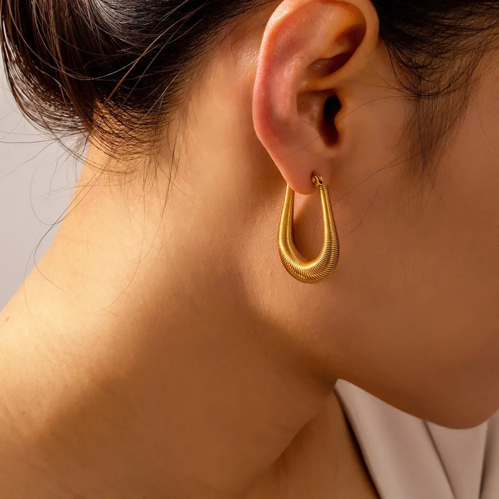 Titanium Steel U Shape Earrings - E-Esther Clothing Store