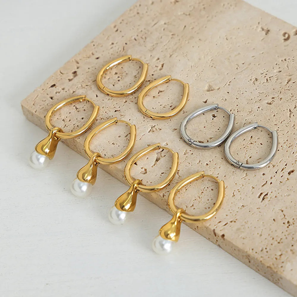 Titanium Steel Huggie Earrings - E-Esther Clothing Store