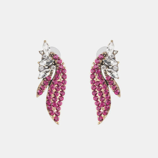 Alloy Glass Stone Stud Earrings - E-Esther Clothing Store