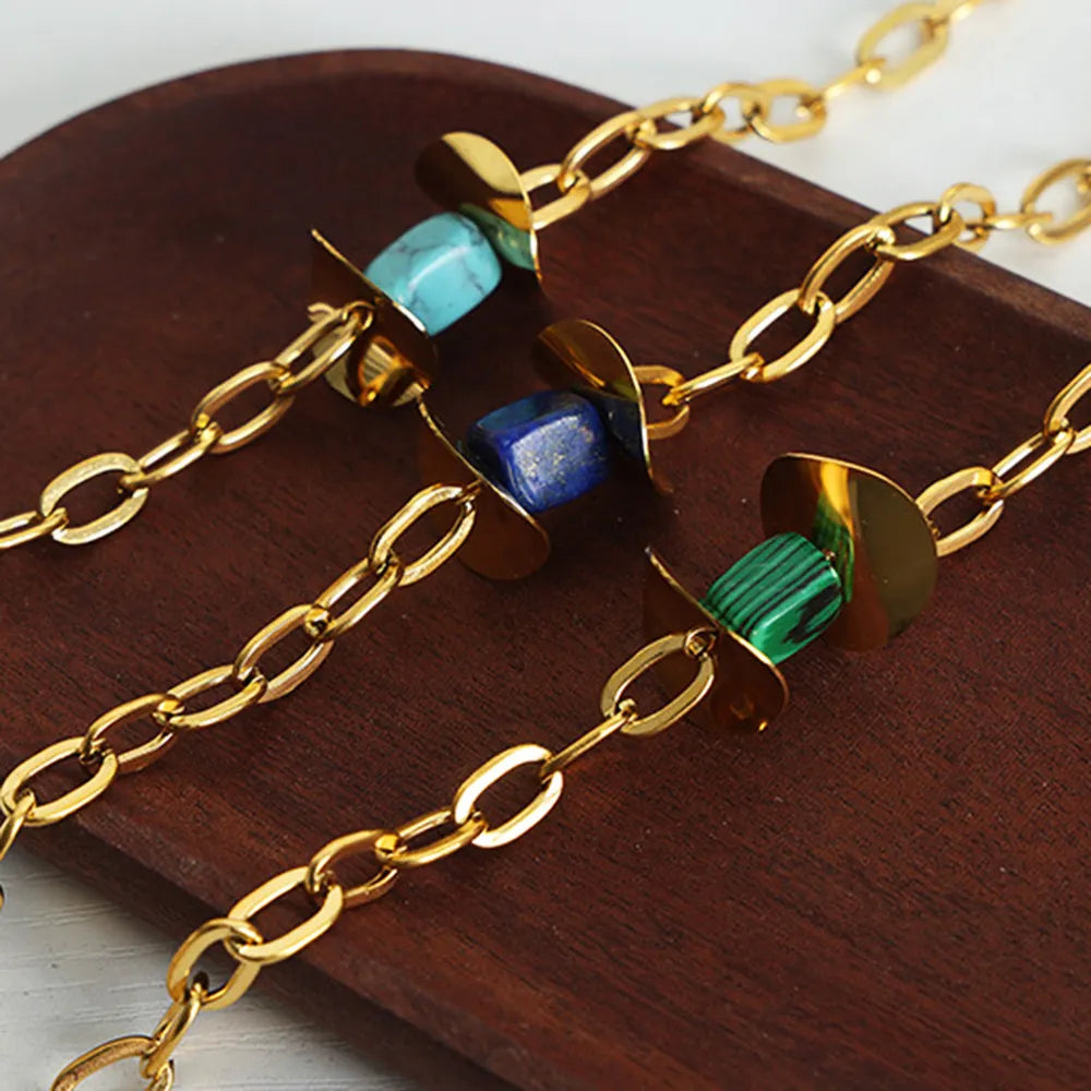 Natural Stone Pendant Titanium Steel Necklace - E-Esther Clothing Store