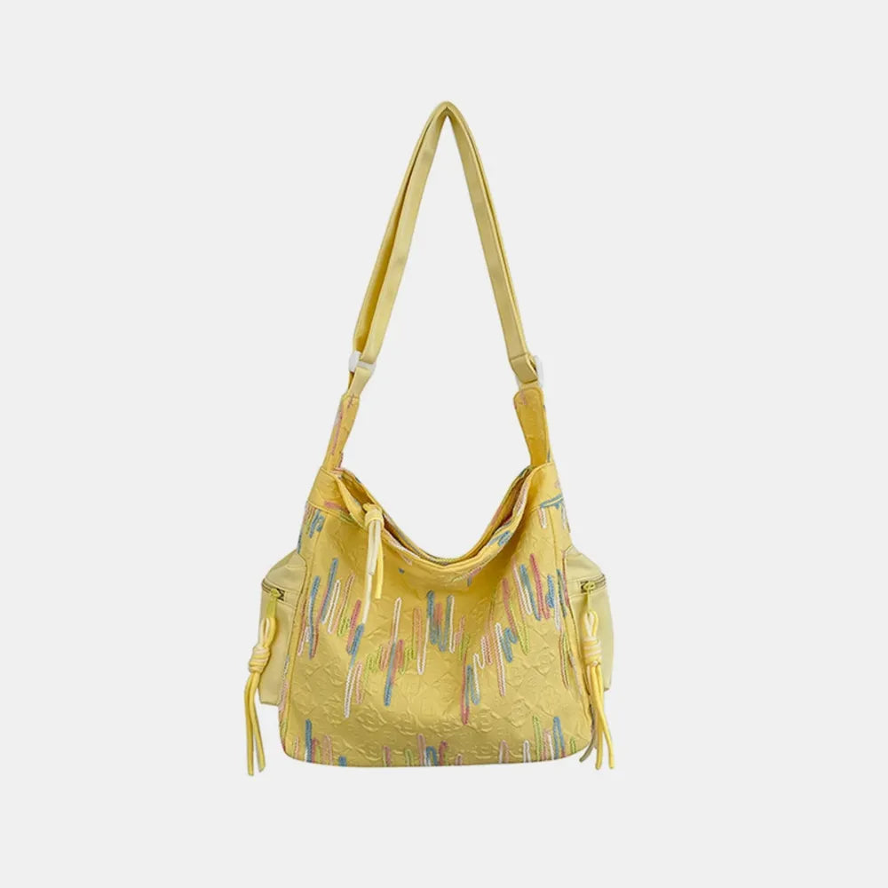 Contrast Texture Shoulder Bag - E-Esther Clothing Store