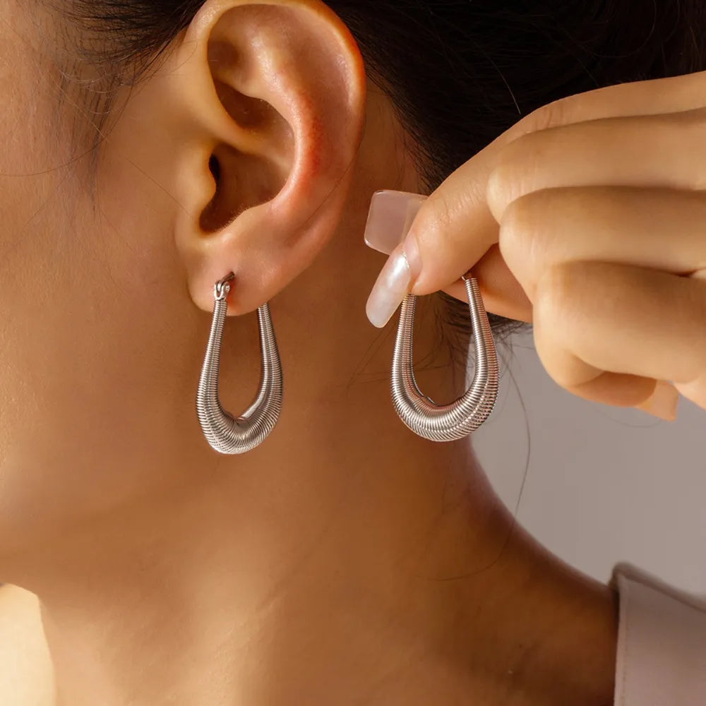 Titanium Steel U Shape Earrings - E-Esther Clothing Store