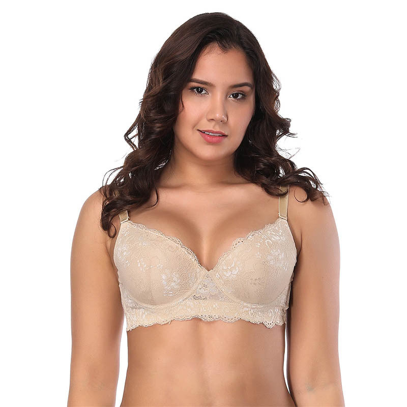 Underwear lace sexy bra thin mold cup steel ring - E-Esther Clothing Store