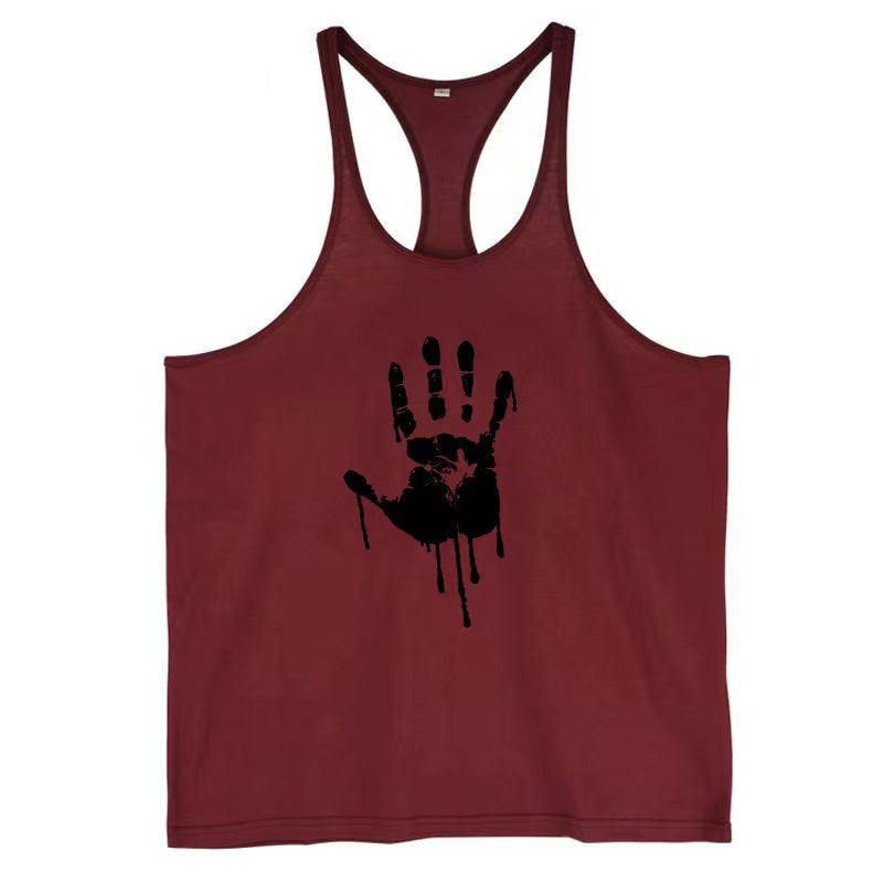 Fitness Tank Top Mens Sports Tank Top Summer Muscle Tank Top Cotton Sweat absorbing Embossed Thin Belt Tank Top - E-Esther Clothing Store