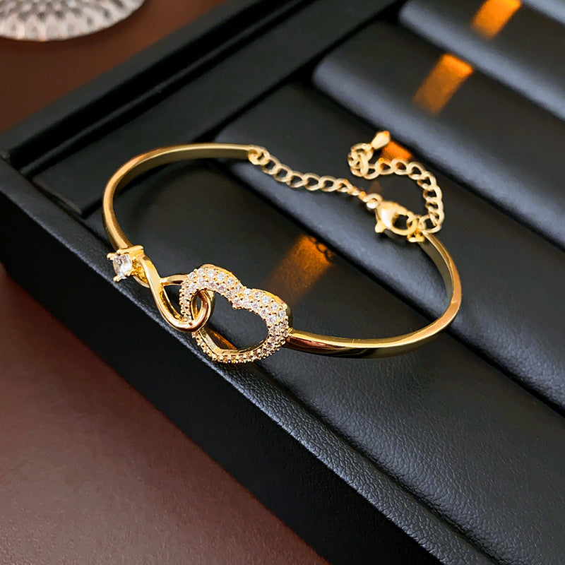 2025 Infinite - Symbol Hollow - Heart Bracelet for Daughter, with Gift Box, Ideal for Her Birthday Party and as an Adult Gift - E-Esther Clothing Store