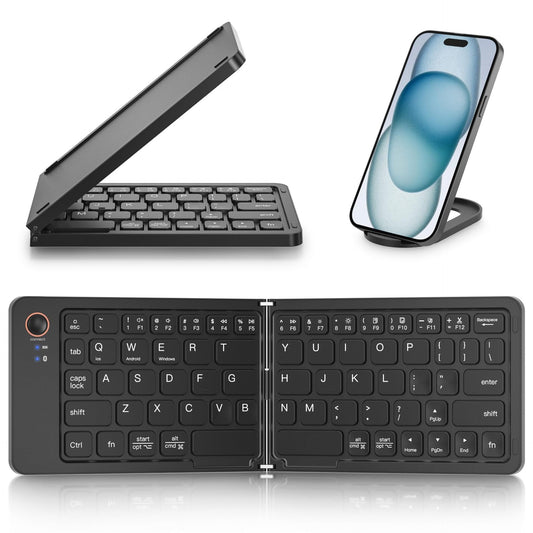 Ultra slim folding portable charging dual-mode Bluetooth keyboard with one click connection - E-Esther Clothing Store