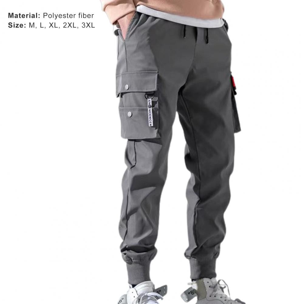 Autumn Men Pants Hip Hop Harem Joggers Pants New Male Trousers Mens Solid Multi-pocket Cargo Pants Skinny Fit Sweatpants - E-Esther Clothing Store
