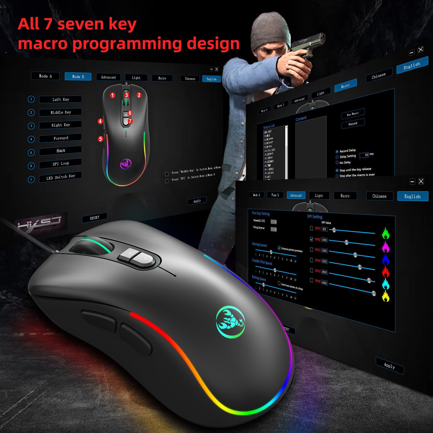 Keyboard and Mouse Set RGB backlit mechanical keyboard and mouse computer wired gaming keyboard and mouse - E-Esther Clothing Store