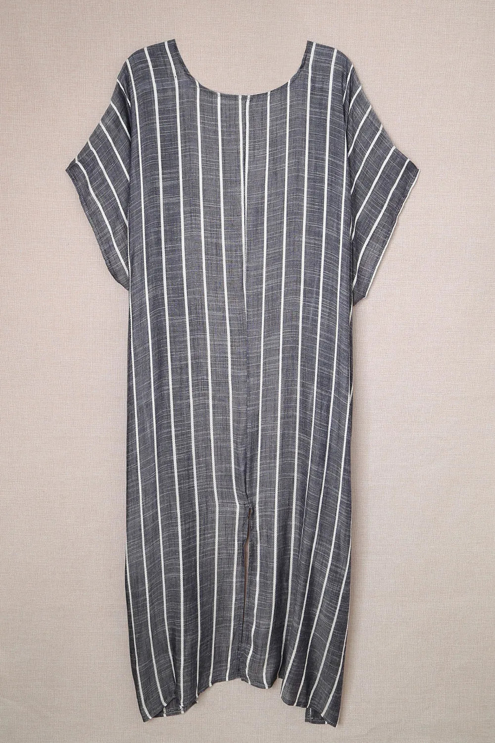 Striped Open Front Longline Cover Up - E-Esther Clothing Store