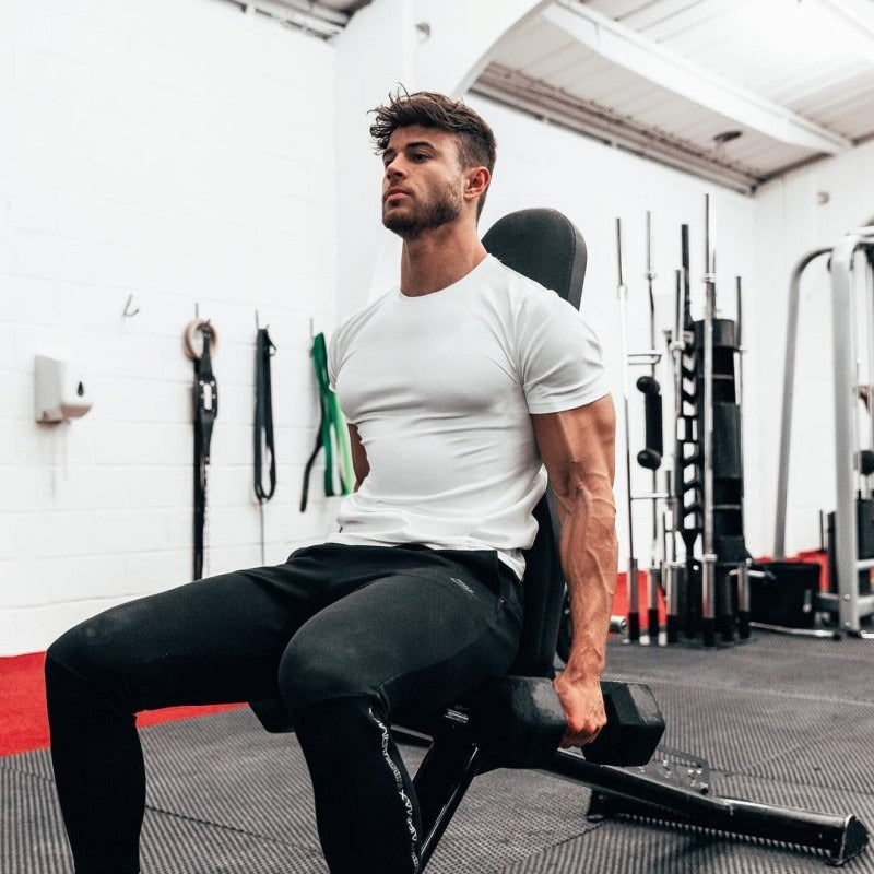 Fitness Brother Mens Running Sports Slim Fit Short Sleeve Quick Drying Clothes Milk Silk Quick Drying Training T shirt - E-Esther Clothing Store