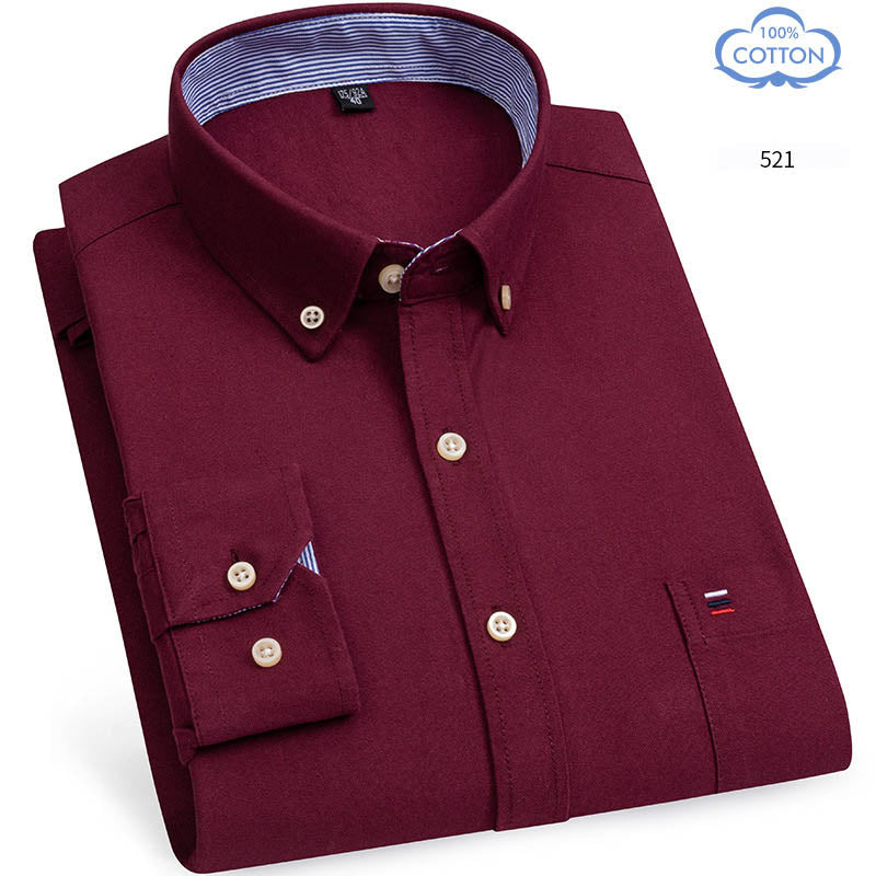 Pure Cotton Oxford Spun Long Sleeved Shirt