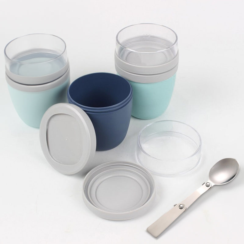 Portable Yogurt Cereal Cups with Lids. Ideal for Overnight Oats, DIY Salads & Parfaits. Great for Breakfast or Lunch - E-Esther Clothing Store