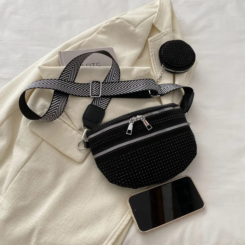 Studded Adjustable Strap Crossbody Bag - E-Esther Clothing Store