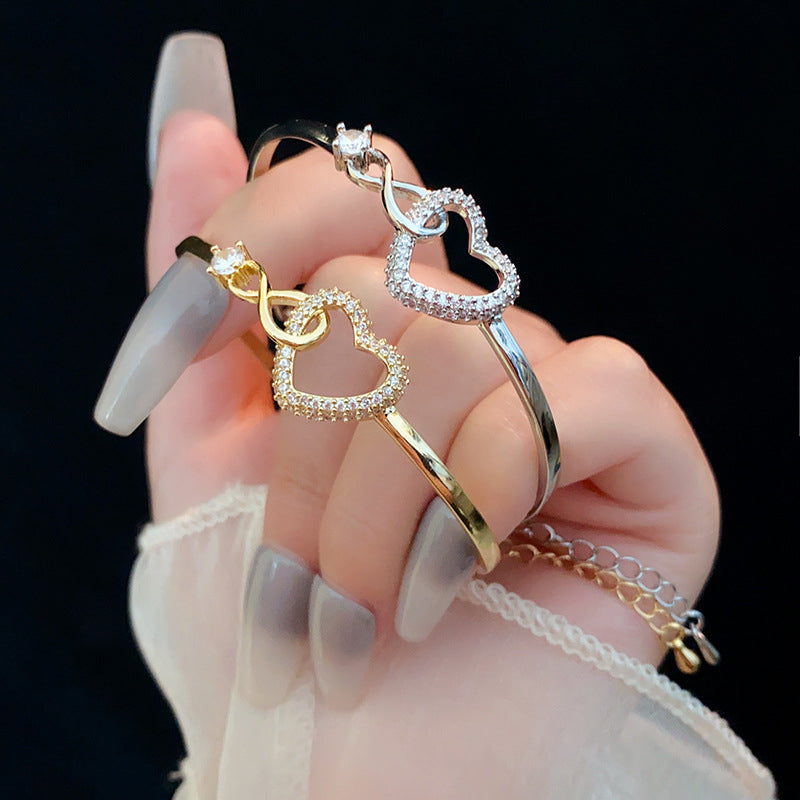 2025 Infinite - Symbol Hollow - Heart Bracelet for Daughter, with Gift Box, Ideal for Her Birthday Party and as an Adult Gift - E-Esther Clothing Store