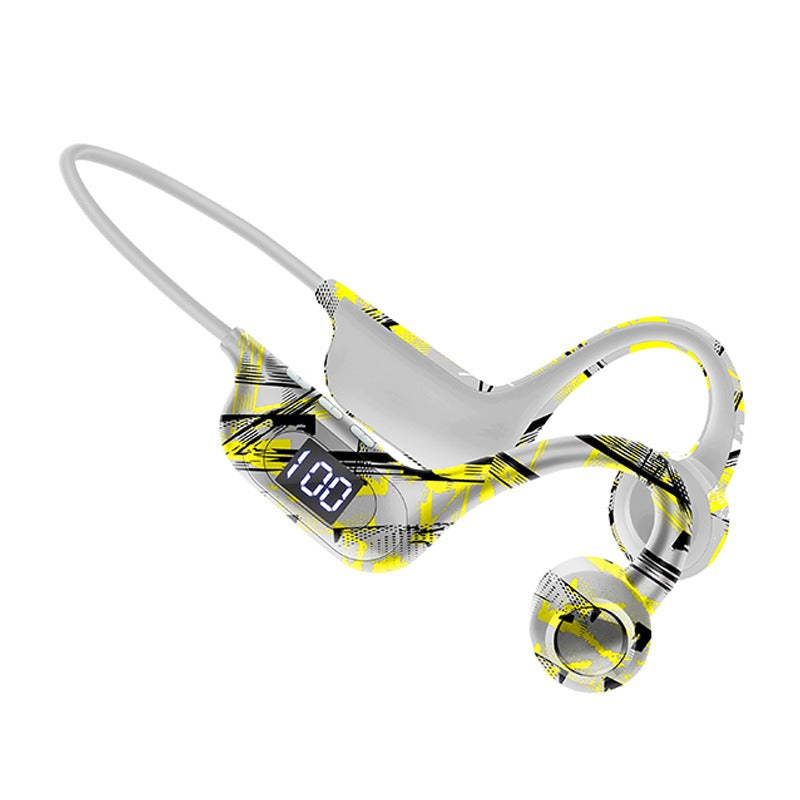 AKZ-G9 Graffiti Bone Conduction Wireless Bluetooth Earphones Insert Card Digital Display Hanging Ear Wireless Earphones - E-Esther Clothing Store
