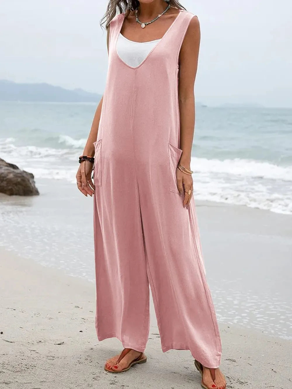 Spring and summer style women's jumpsuit sleeveless women's jumpsuit - E-Esther Clothing Store