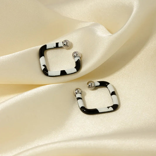 Stainless Steel Oil Drip Cuff Earrings - E-Esther Clothing Store