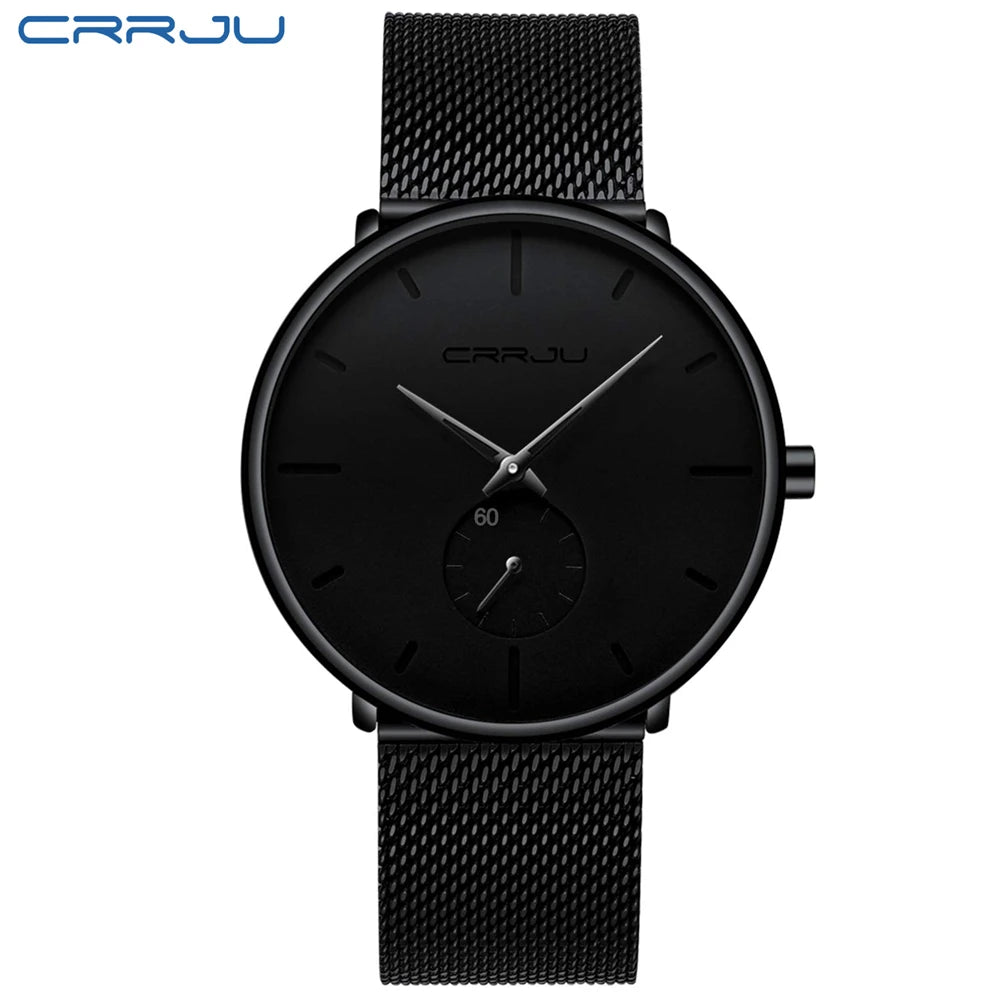 Fashion Mens Watches Top Brand Luxury Quartz Watch Men Casual Slim Mesh Steel - E-Esther Clothing Store