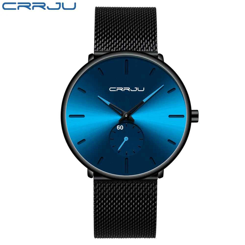 Fashion Mens Watches Top Brand Luxury Quartz Watch Men Casual Slim Mesh Steel - E-Esther Clothing Store