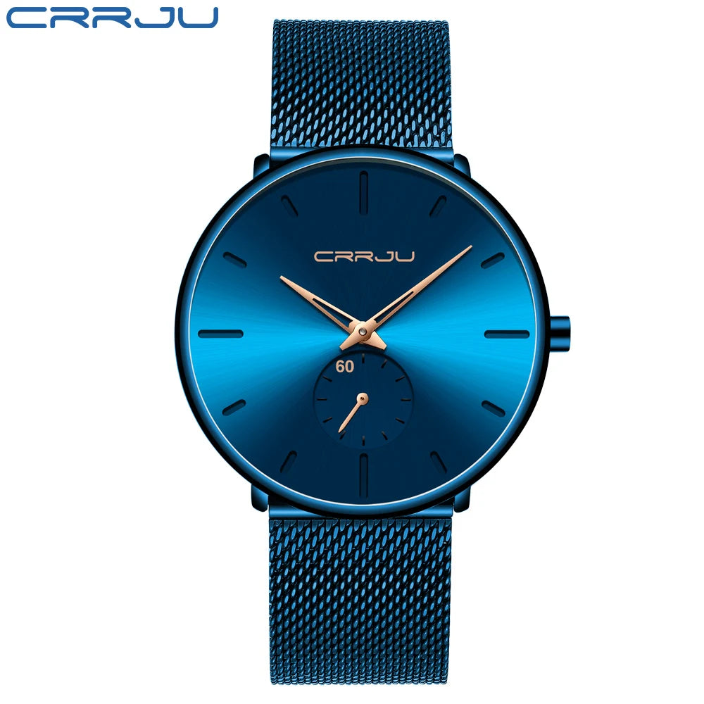 Fashion Mens Watches Top Brand Luxury Quartz Watch Men Casual Slim Mesh Steel - E-Esther Clothing Store