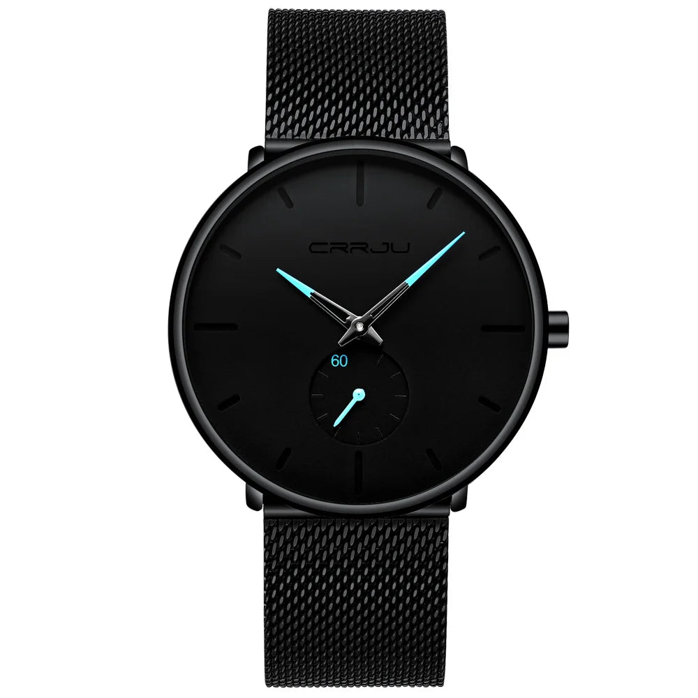 Fashion Mens Watches Top Brand Luxury Quartz Watch Men Casual Slim Mesh Steel - E-Esther Clothing Store