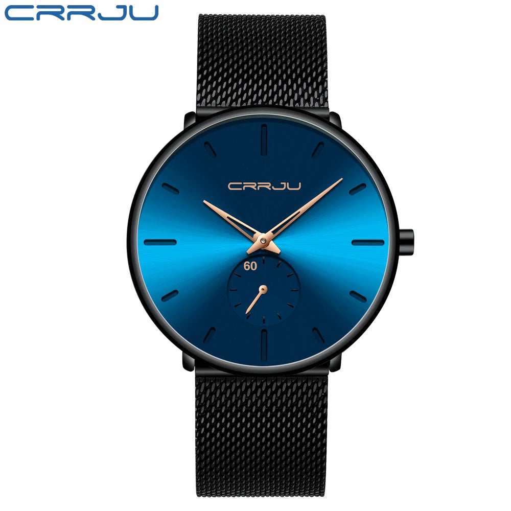 Fashion Mens Watches Top Brand Luxury Quartz Watch Men Casual Slim Mesh Steel - E-Esther Clothing Store