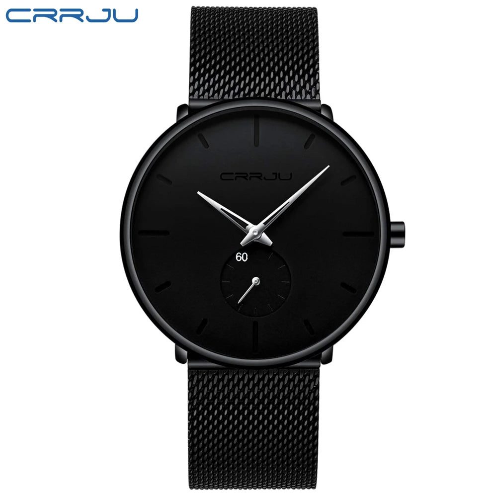 Fashion Mens Watches Top Brand Luxury Quartz Watch Men Casual Slim Mesh Steel - E-Esther Clothing Store