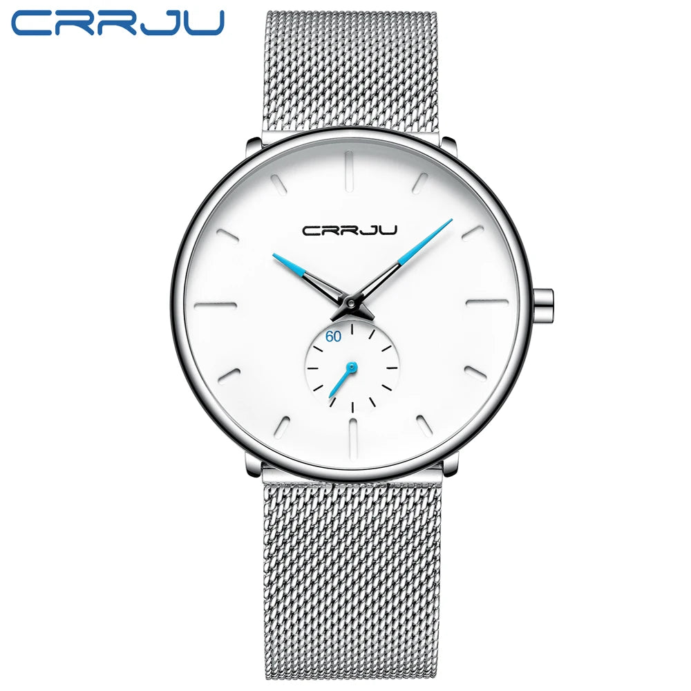 Fashion Mens Watches Top Brand Luxury Quartz Watch Men Casual Slim Mesh Steel - E-Esther Clothing Store