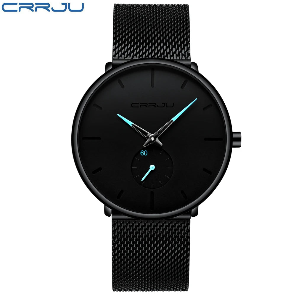 Fashion Mens Watches Top Brand Luxury Quartz Watch Men Casual Slim Mesh Steel - E-Esther Clothing Store