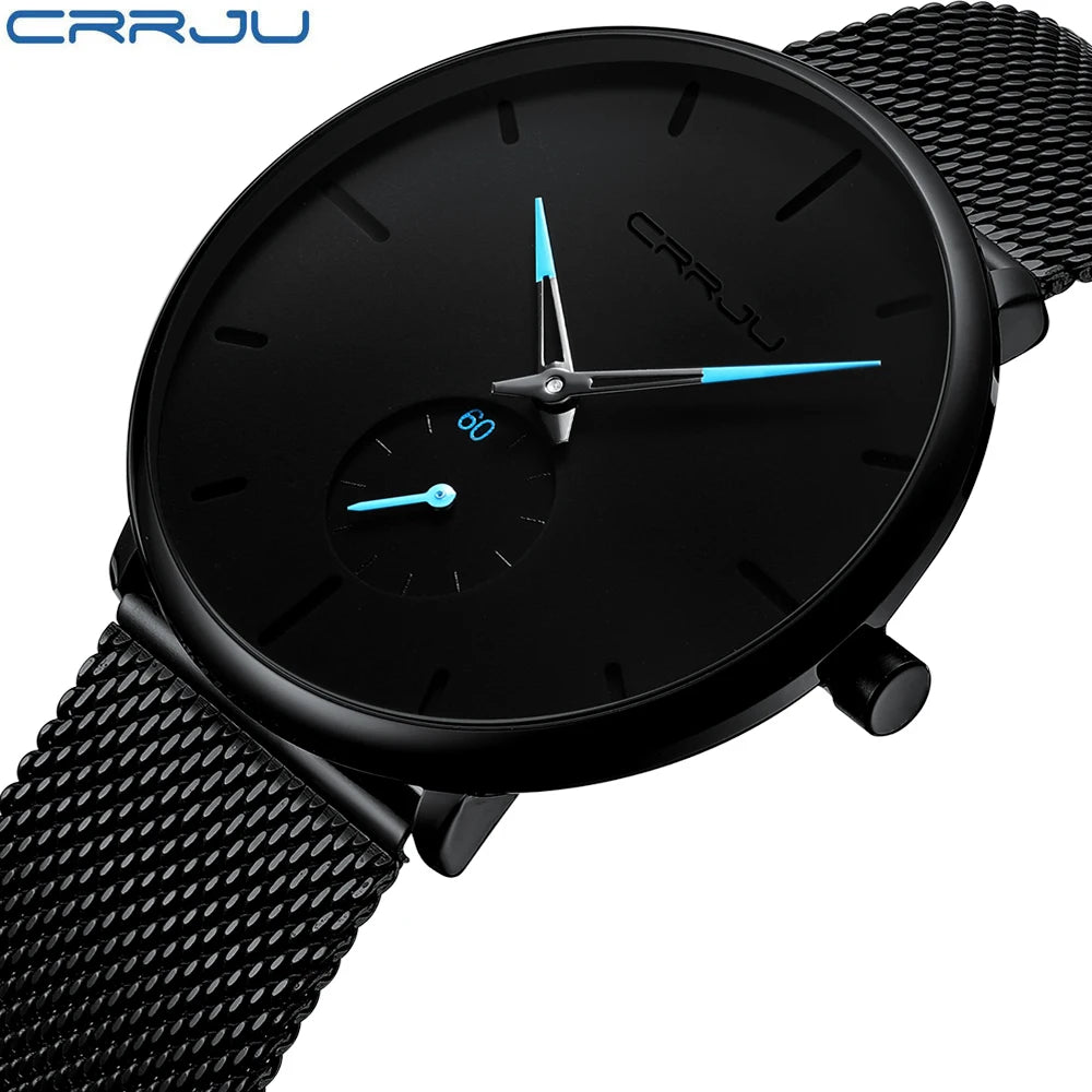 Fashion Mens Watches Top Brand Luxury Quartz Watch Men Casual Slim Mesh Steel - E-Esther Clothing Store