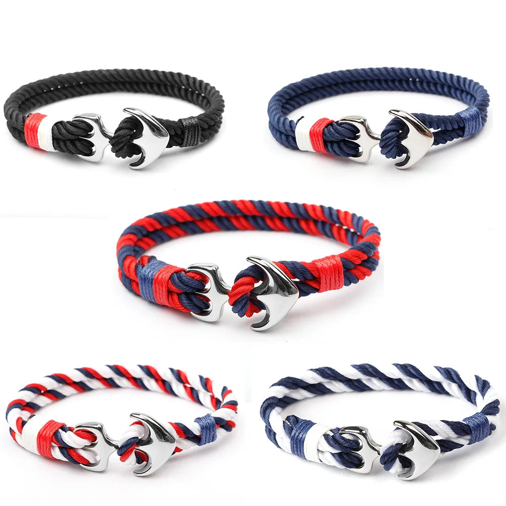 Stainless Steel Anchor Bracelet Rope Bracelets For Women Erkek Bileklik Pulseira Masculina Feminina Men Jewelry Mens jewellery - E-Esther Clothing Store