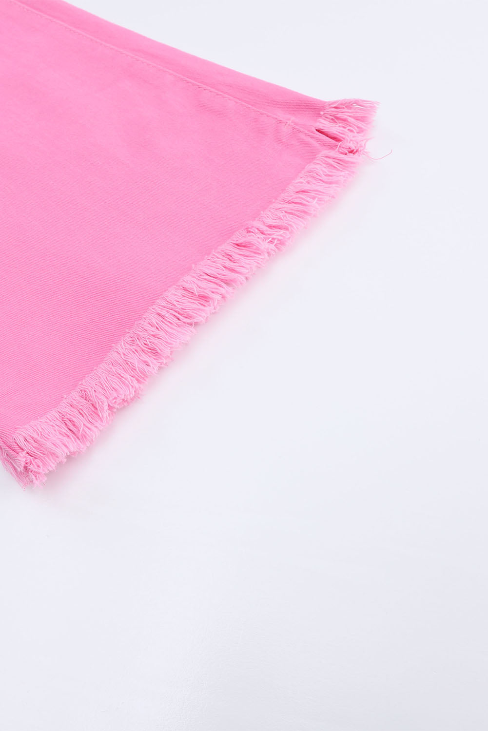 Pink Vintage High Waist Flare Leg Ripped Raw Hem Jeans - E-Esther Clothing Store