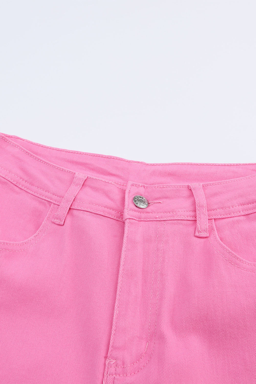 Pink Vintage High Waist Flare Leg Ripped Raw Hem Jeans - E-Esther Clothing Store