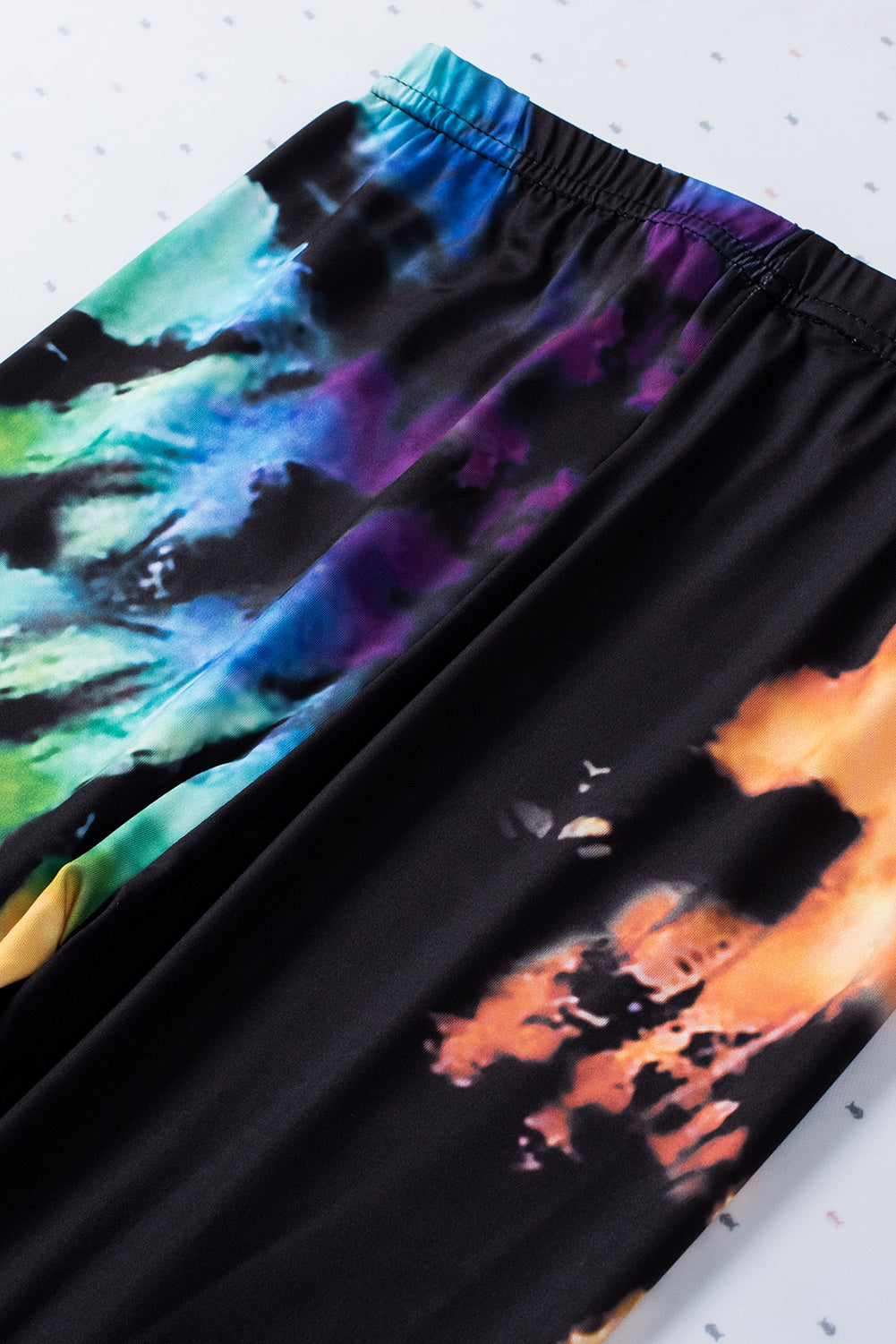 Multicolor Tie Dye Hollow Out Fitness Activewear Leggings - E-Esther Clothing Store